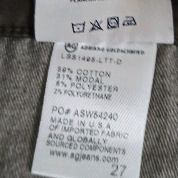 AG Adriano Goldschmied The Legging Ankle Moto Pants Women 27 Dark Olive Coated - Picture 9 of 9